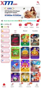 X777 Game Interface and Variety of games